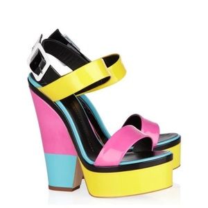 giuseppe zanotti color block sandal platform